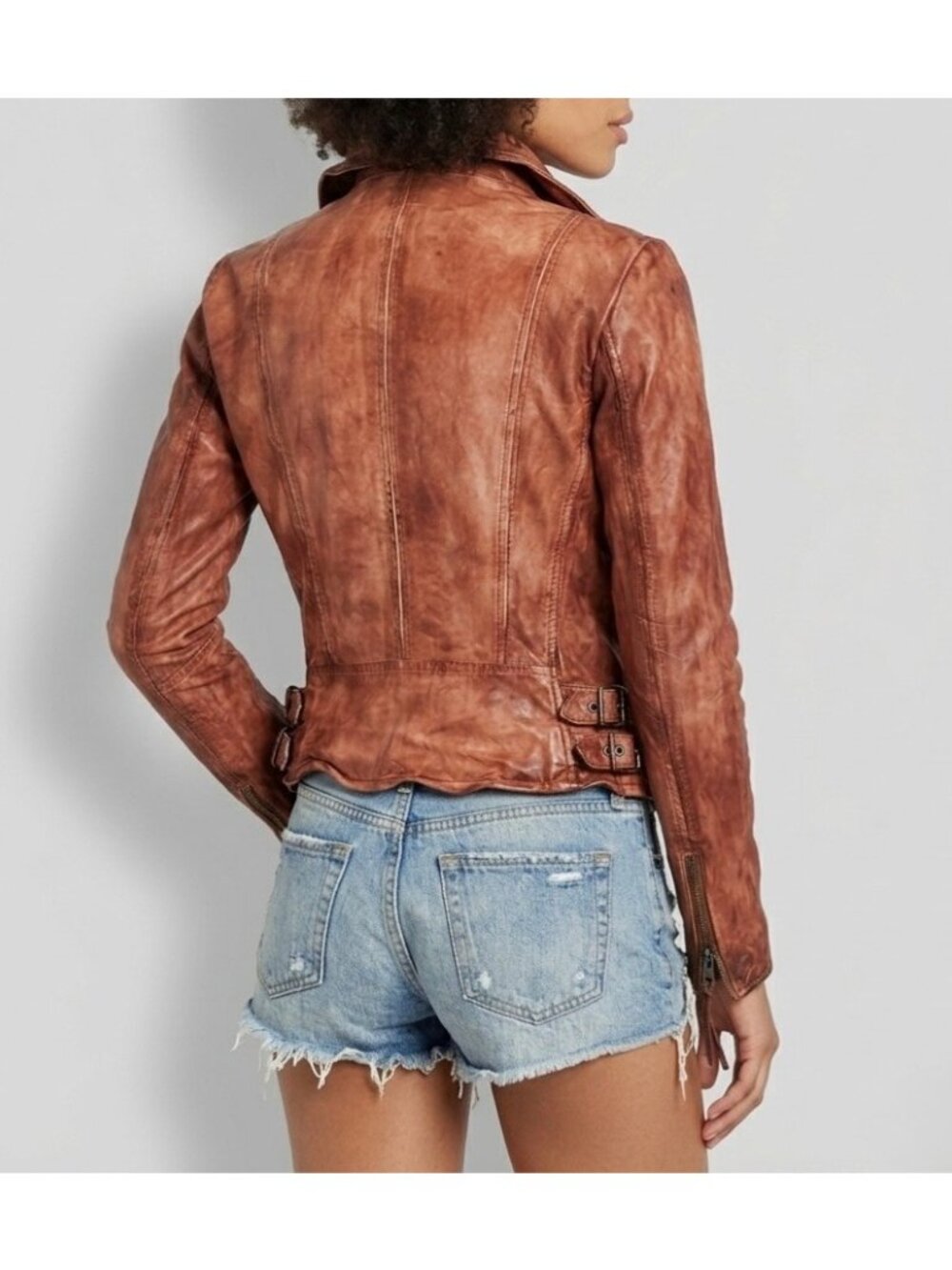 Free People Muubaa Distressed Leather Moto Biker Jacket 4| Indie Coastal Cowgirl - Picture 7 of 16